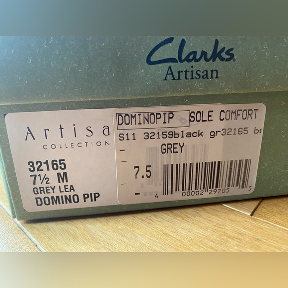 Clarks Artisan Leather Metallic Wedge Open Toe Dressy Mary Jane - Picture 2 of 14